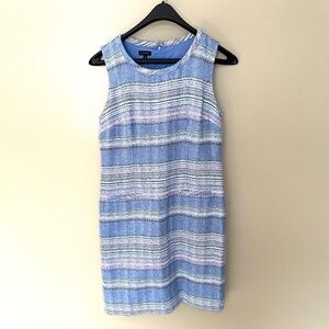 Talbots Light Blue Plaid Sleveless Shift Dress size 8